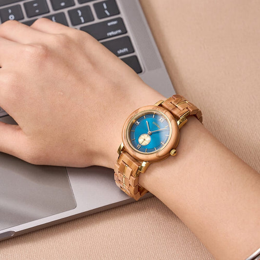 Jovyra Quartz Watch AMBER-Ocean Blue DD-Watch-E36-2 AMBER-Ocean Blue