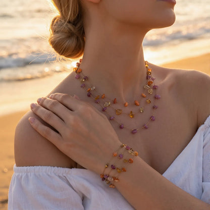 Wildflower Bead Necklace and Bracelet Set, product detail view 10.