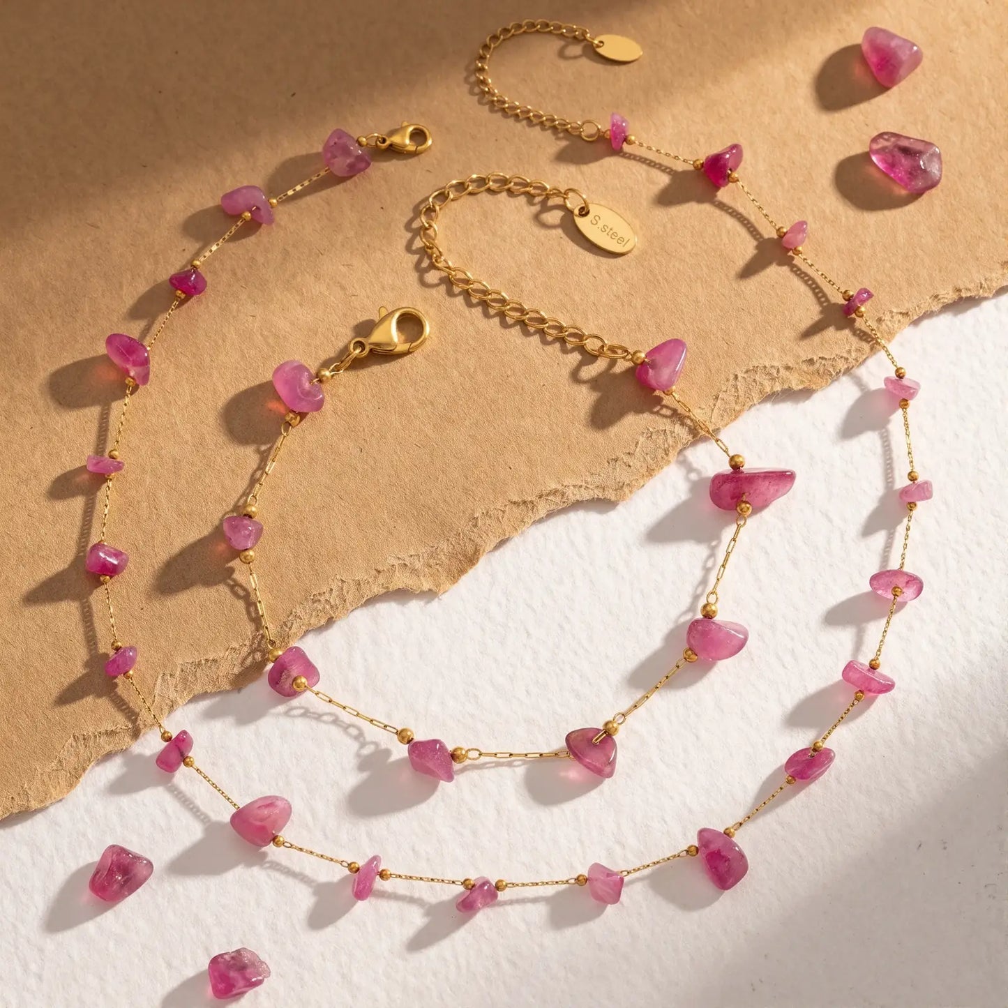 Wildflower Bead Necklace and Bracelet Set, variant selection view 5.