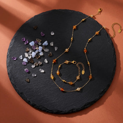 Wildflower Bead Necklace and Bracelet Set, product detail view 14.