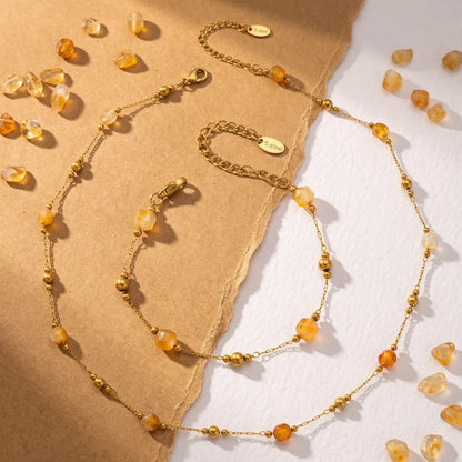 Wildflower Bead Necklace and Bracelet Set, variant selection view 8.