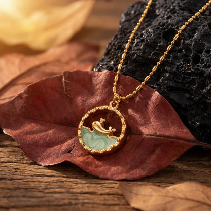 Ocean Motif Glass Pendant Necklace, variant selection view 4.