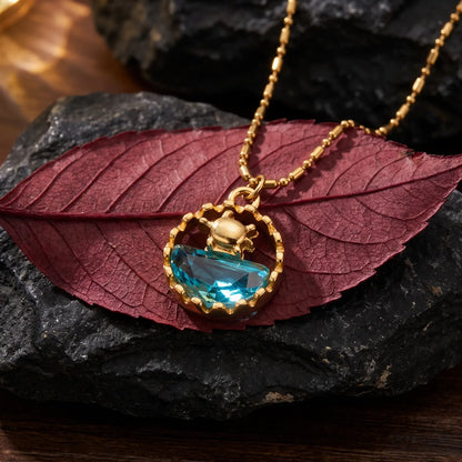 Ocean Motif Glass Pendant Necklace, variant selection view 5.